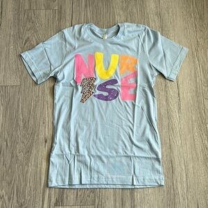 Nurse Graphic Tee Light Blue